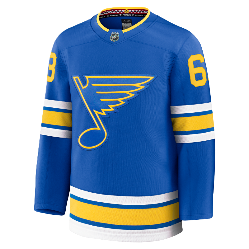 ST. LOUIS BLUES FANATICS PREMIUM HOME JERSEY - NEIGHBOURS #63 Jersey Fanatics