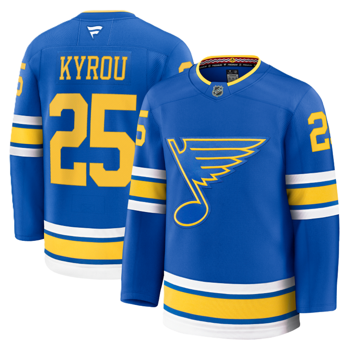 ST. LOUIS BLUES FANATICS PREMIUM HOME JERSEY - KYROU #25 Jersey Fanatics