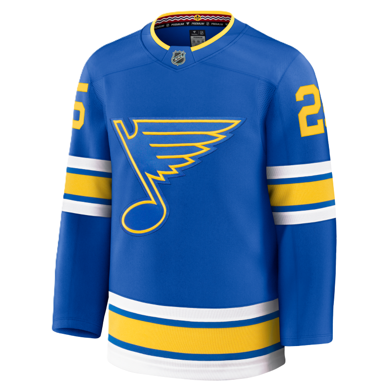 ST. LOUIS BLUES FANATICS PREMIUM HOME JERSEY - KYROU #25 Jersey Fanatics