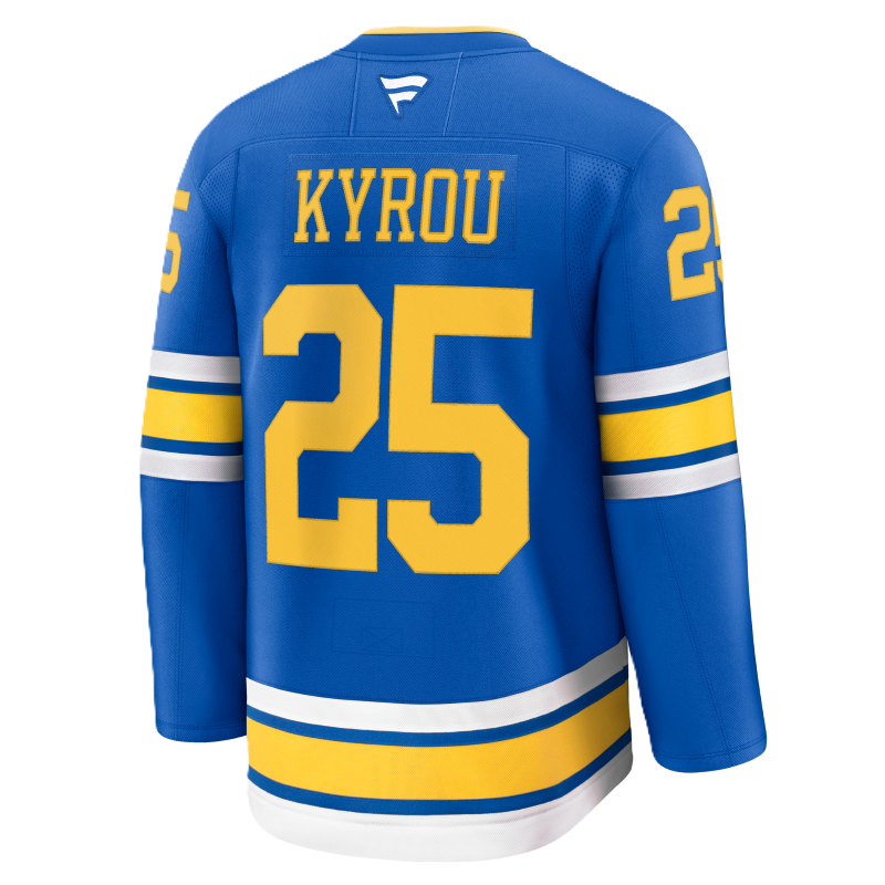 ST. LOUIS BLUES FANATICS PREMIUM HOME JERSEY - KYROU #25 Jersey Fanatics