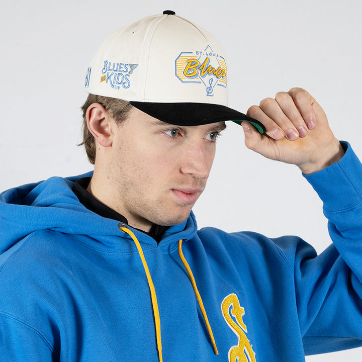 ST. LOUIS BLUES CAPX x DYLAN HOLLOWAY REVIVE SNAPBACK - IVORY/BLACK Adjustable Cap CapX