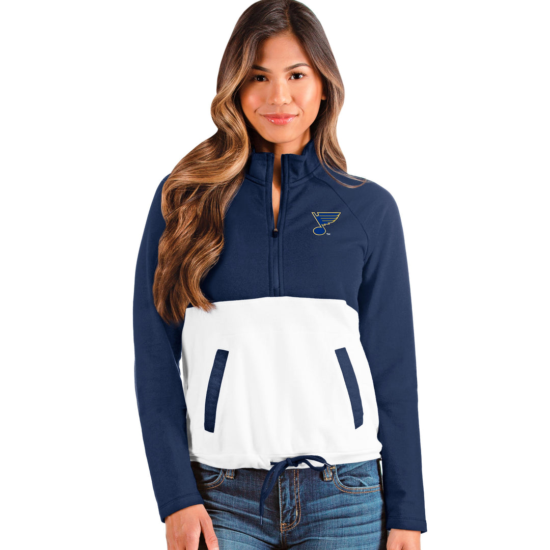 ST. LOUIS BLUES WOMENS ANTIGUA HARBOR ZIP CREW Outerwear Antigua   