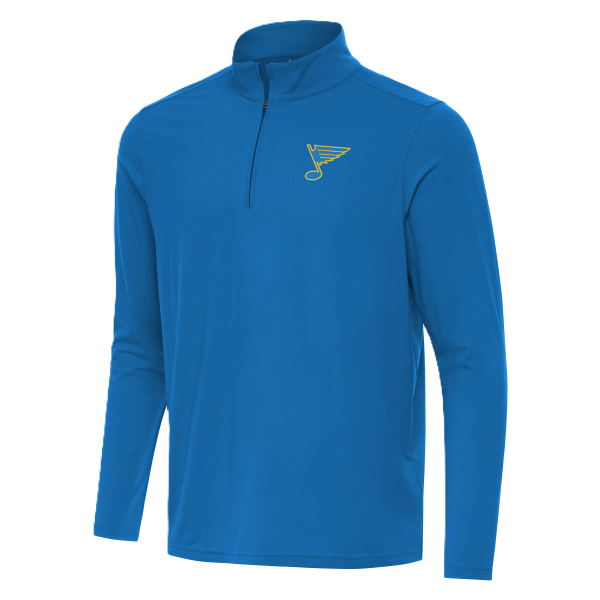 ST. LOUIS BLUES ANTIGUA INTENT NEW LOGO 1/4 ZIP - BLUE 1/4 Zip Antigua