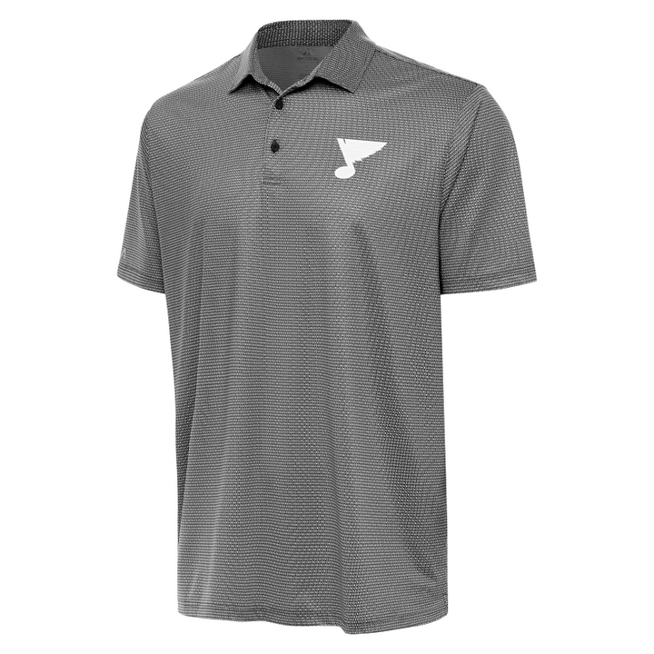 ST. LOUIS BLUES ANTIGUA RINGS NEW LOGO POLO -Black/White Polo Antigua