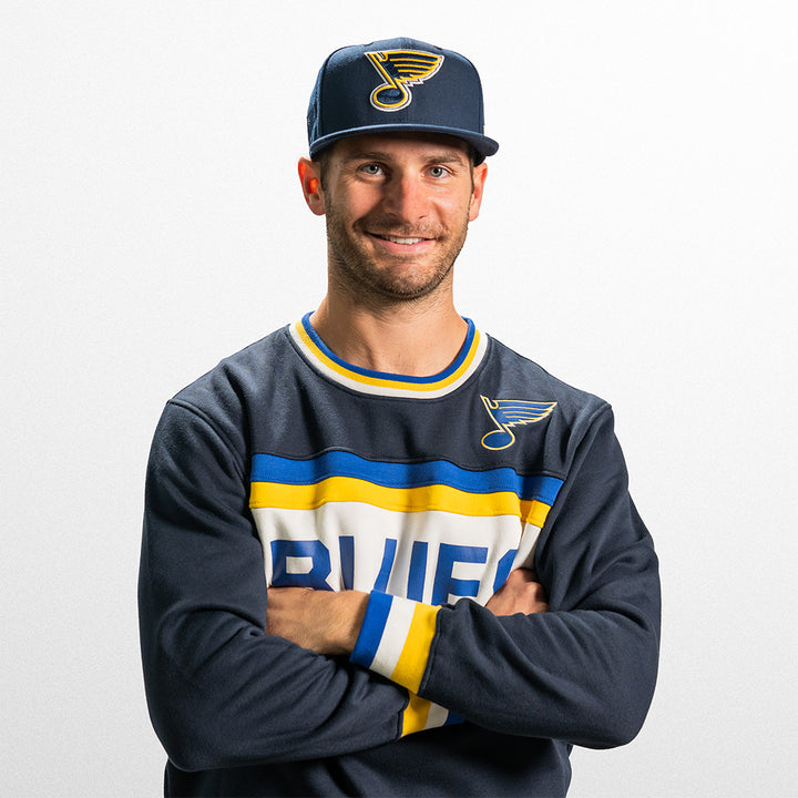 ST. LOUIS BLUES SERIES SIX BIG STRIPE CREW - NAVY