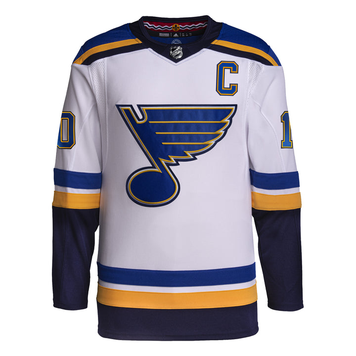 ST. LOUIS BLUES ADIDAS AUTHENTIC PRO-STITCH BRAYDEN SCHENN #10 ROAD JERSEY - WHITE Jersey adidas   