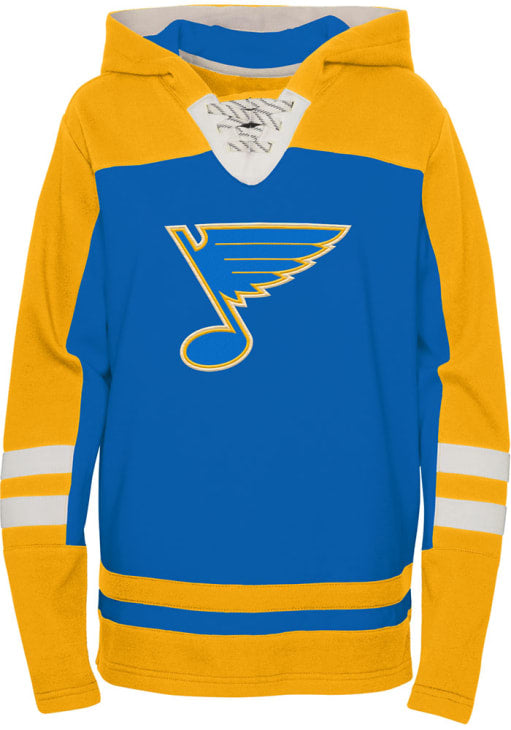 ST. LOUIS BLUES OUTERSTUFF KIDS HERITAGE LACE HOODIE- AFB/GOLD
