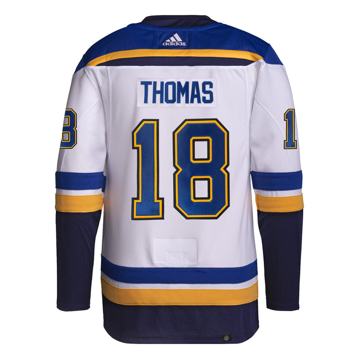 ST. LOUIS BLUES ADIDAS AUTHENTIC PRO-STITCH ROBERT THOMAS #18 ROAD JERSEY - WHITE