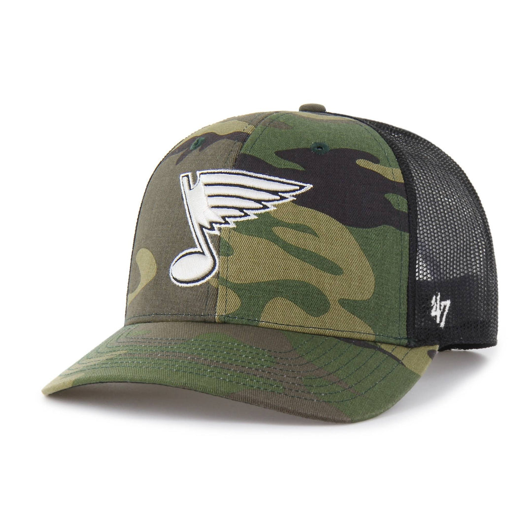 STL BLUES NOTE CAMO TRUCKER CAP