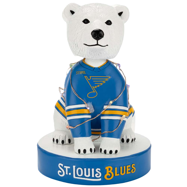 ST. LOUIS BLUES SUCCESS BRANDS POLAR BEAR "LIGHT UP" BOBBLEHEAD - 7 INCH Bobblehead Success Promotions