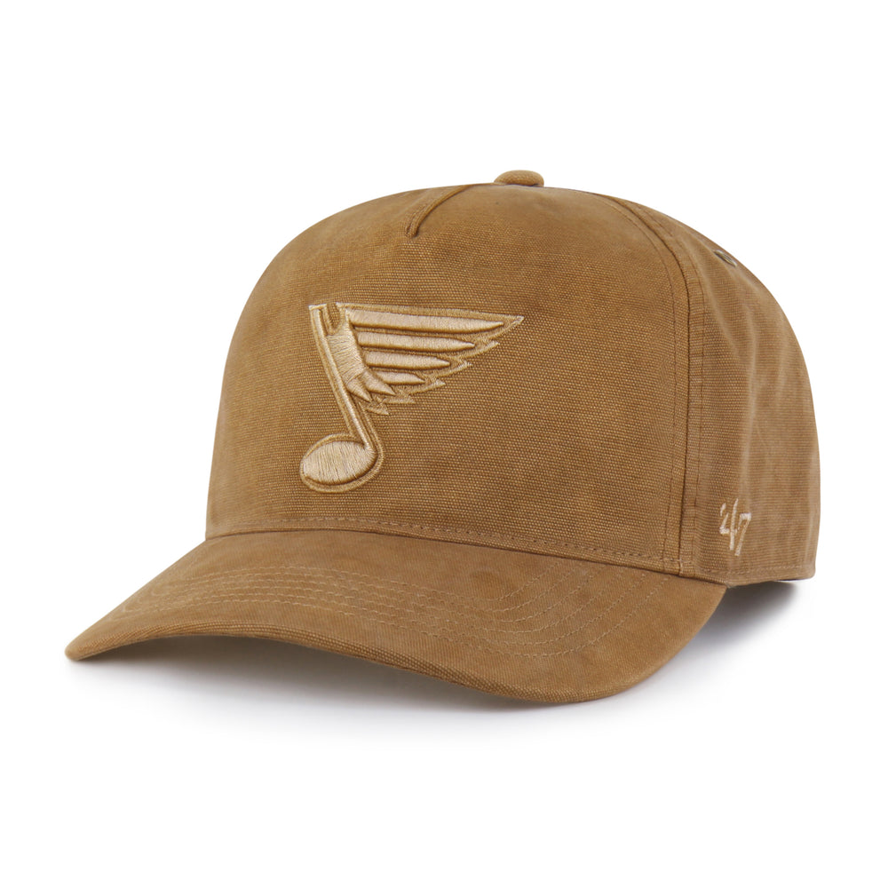 ST. LOUIS BLUES CARHARTT x '47 BRAND BLUE NOTE HITCH HAT - BROWN Adjustable Cap '47 Brand