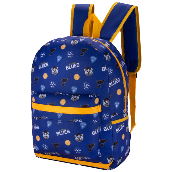 ST. LOUIS BLUES ALL OVER BACKPACK ROYAL GOLD 17 IN Novelties St. Louis Blues