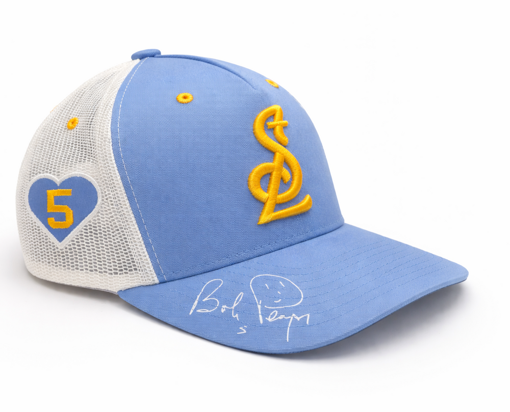 ST. LOUIS BLUES BOBBY PLAGER 5 STL MESH SNAPBACK - BLUE Adjustable Cap CapX