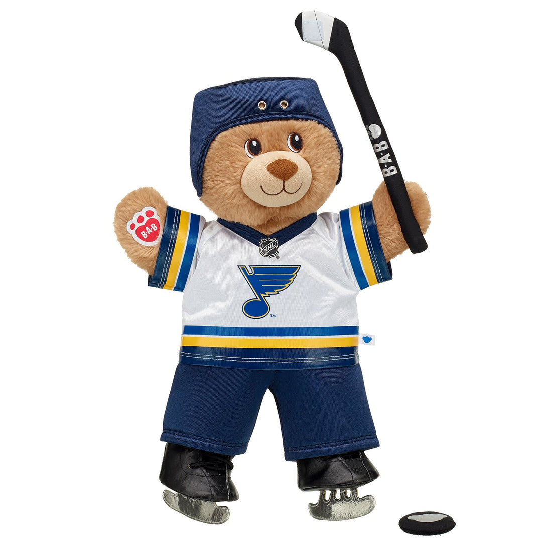 ST. LOUIS BLUES BUILD-A-BEAR LIL BROWNIE HOCKEY BEAR- 15"