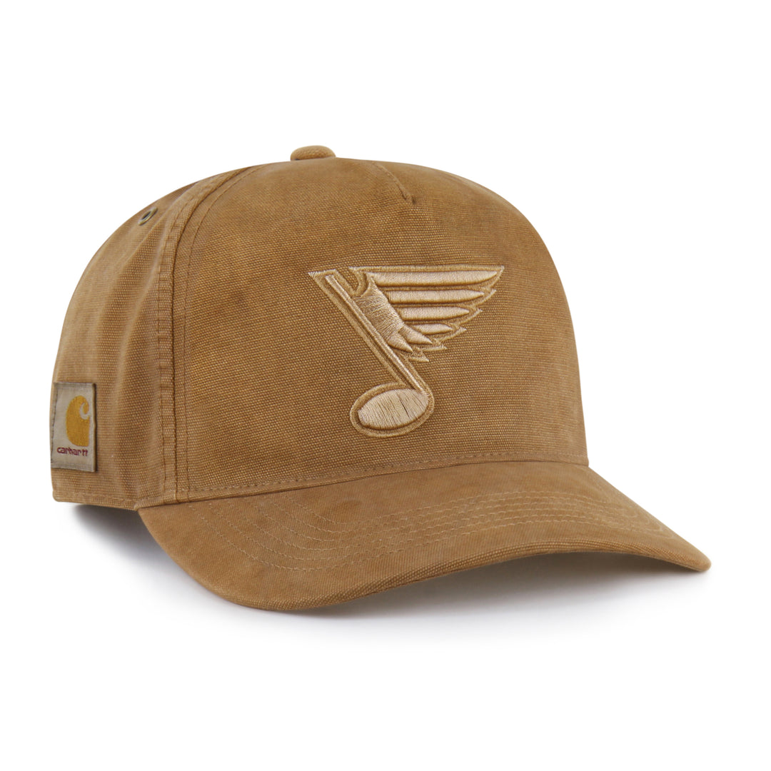 ST. LOUIS BLUES CARHARTT x '47 BRAND BLUE NOTE HITCH HAT - BROWN Adjustable Cap '47 Brand