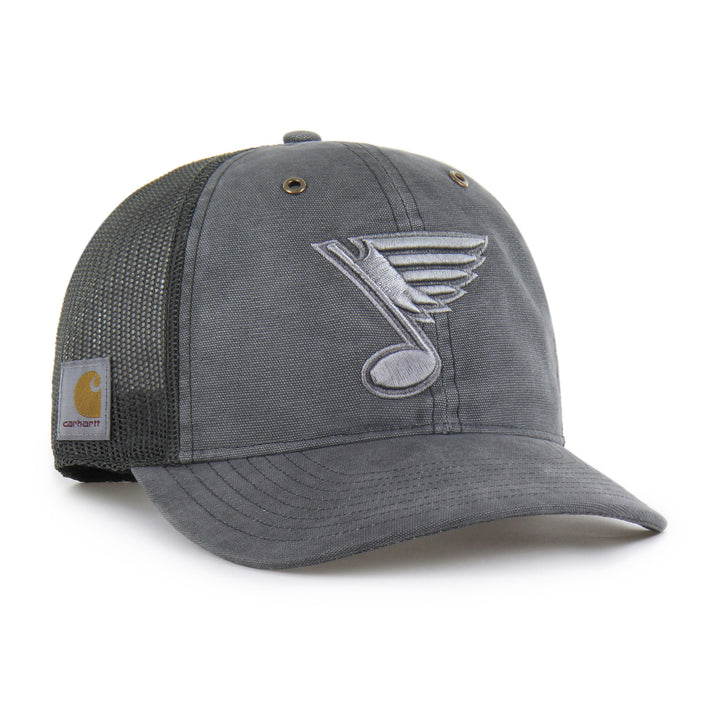 ST. LOUIS BLUES CARHARTT x '47 BRAND BLUE NOTE TRUCKER HAT - SHADOW Adjustable Cap '47 Brand