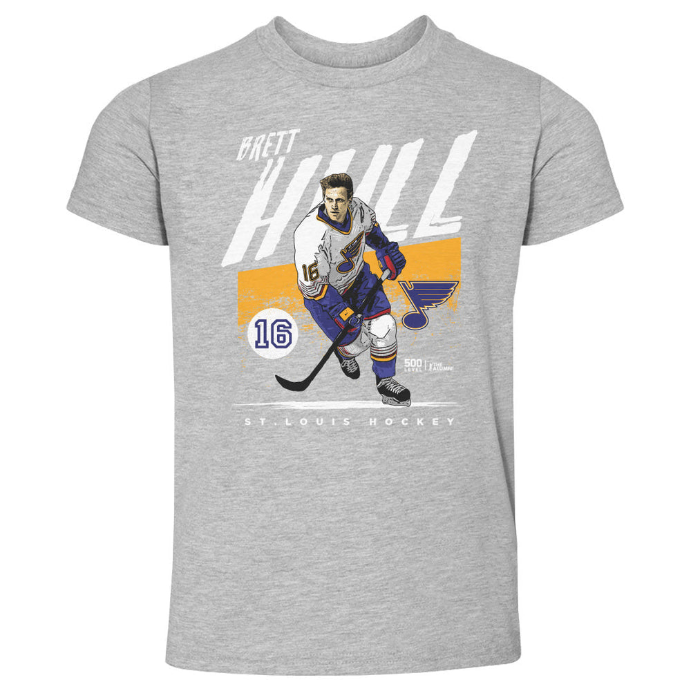 Brett Hull St. Louis Blues Toddler Tee- 2 Colors Kids Toddler T-Shirt 500 LEVEL Kids Toddler T-Shirt Heather Gray 2T