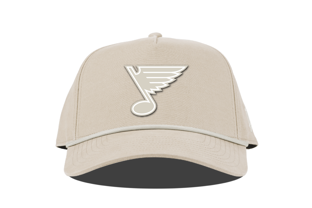 STL BLUES CURVED 5-PANEL ROPE SNAPBACK NEW LOGO - Beige Hat Branded Bills