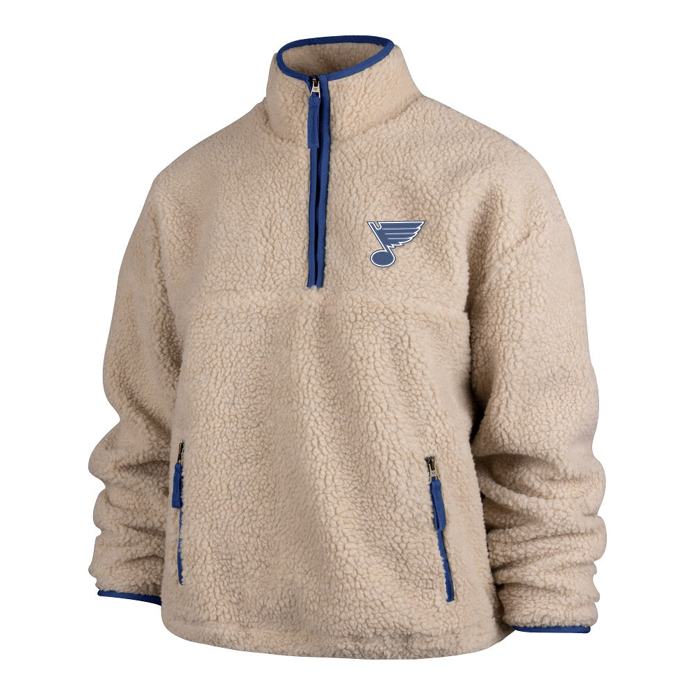 ST. LOUIS BLUES '47 LADIES SNOWBIRD QUARTERZIP - OATMEAL  STL Authentics   