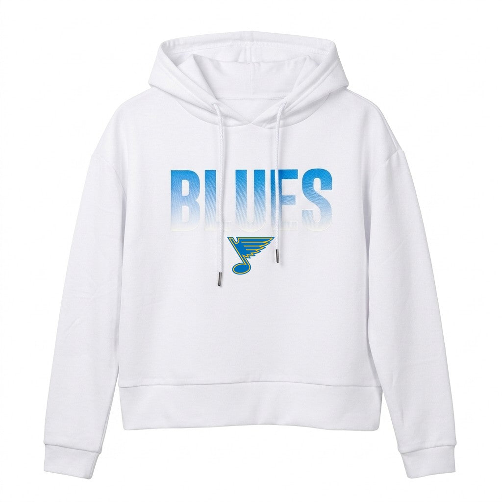 ST. LOUIS BLUES COLLEGE CONCEPTS LADIES PALISADE LS HOODIE - WHITE Hoodie College Concepts