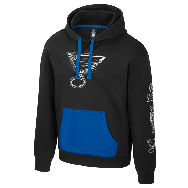 ST. LOUIS BLUES STADIUM ESSENTIALS NOTE LOGO ELEMENTIZED BURST HOODIE – BLACK Hoodie Stadium Essentials