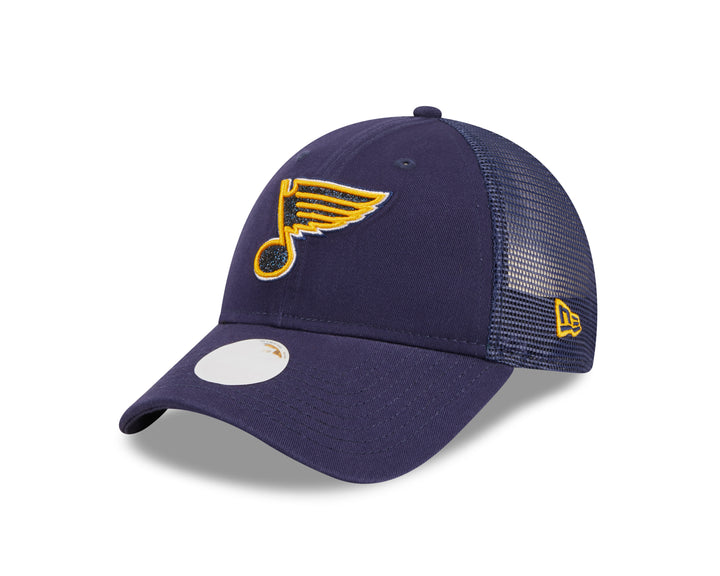ST. LOUIS BLUES LADIES NEW ERA 9FORTY SPARKLE MESH SNAPBACK HAT NAVY - ADJ Hat New Era   