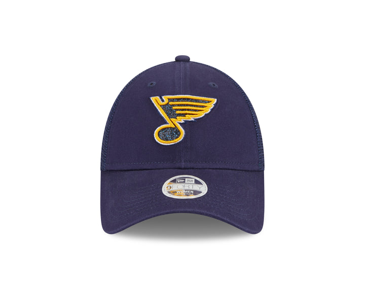 ST. LOUIS BLUES LADIES NEW ERA 9FORTY SPARKLE MESH SNAPBACK HAT NAVY - ADJ Hat New Era   