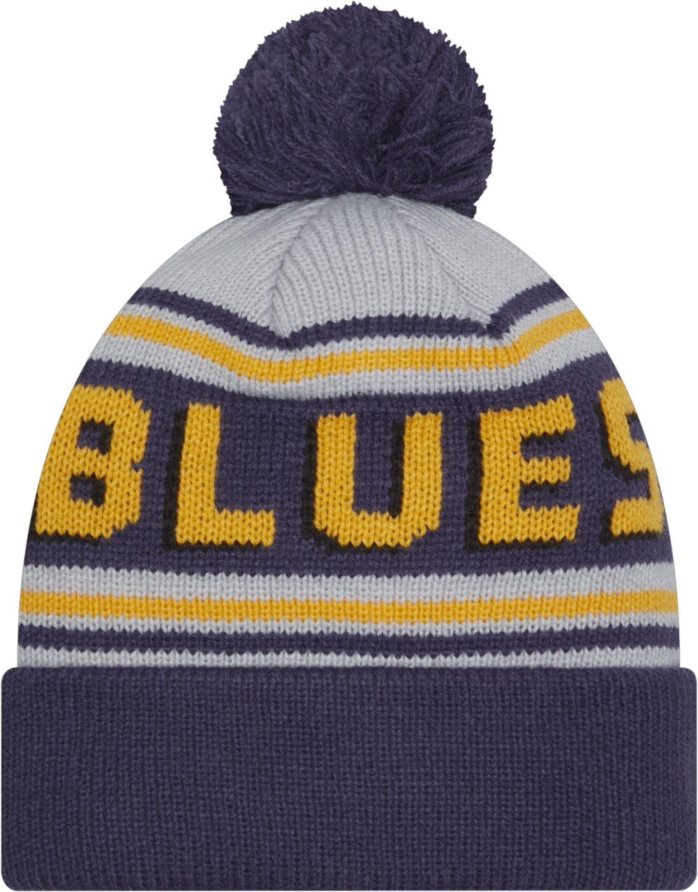 ST. LOUIS BLUES NEW ERA NOTE LOGO STRIPED POM KNIT - NAVY Knit New Era