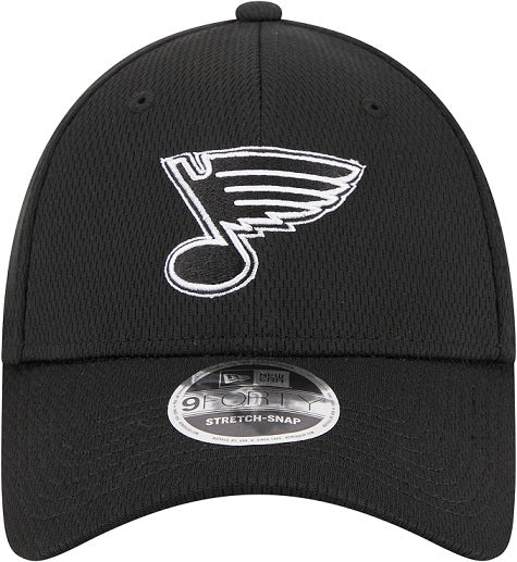 ST. LOUIS BLUES NEW ERA 9FORTY STRETCH SNAPBACK HAT - BLACK