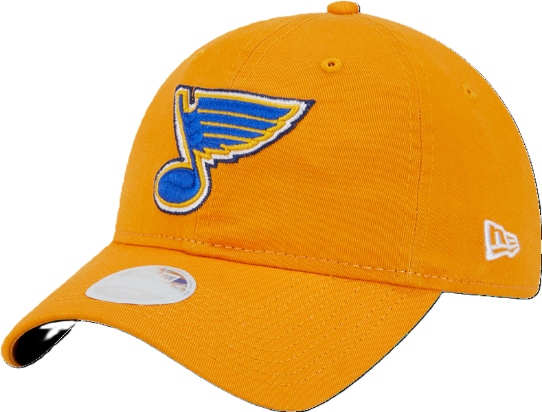 ST. LOUIS BLUES NEW ERA 9TWENTY WOMEN'S NOTE LOGO ADJUSTABLE HAT - GOLD Adjustable Cap New Era
