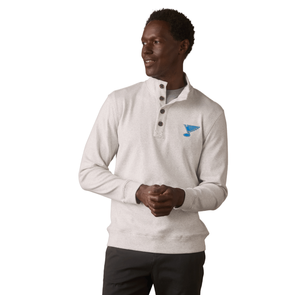 St. Louis Blues the Normal Brand Puremeso 1/4 Button Pullover 1/4 Zip The Normal Brand