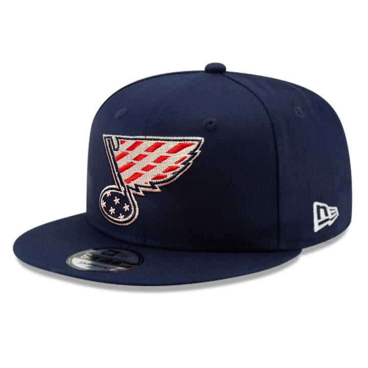 ST. LOUIS BLUES NOTE NEW ERA 9FIFTY STARS AND STRIPES SNAPBACK - NAVY