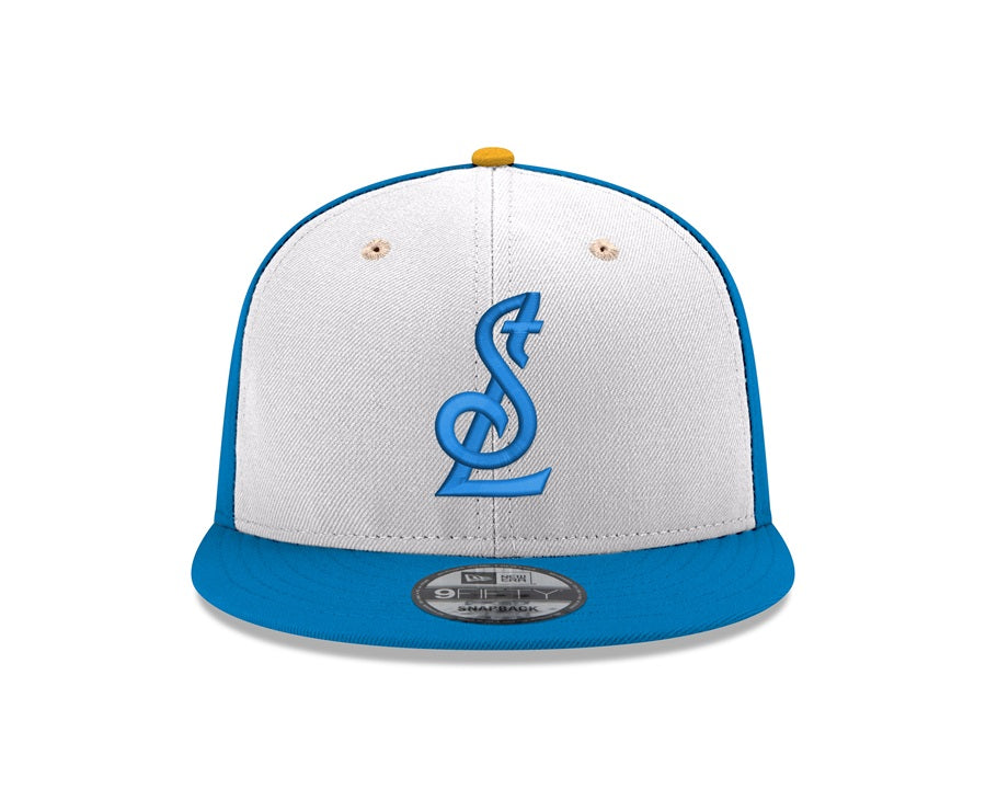 ST. LOUIS BLUES NEW ERA CAP 9FIFTY STL LOGO SNAPBACK - WHITE/BLUE – STL ...