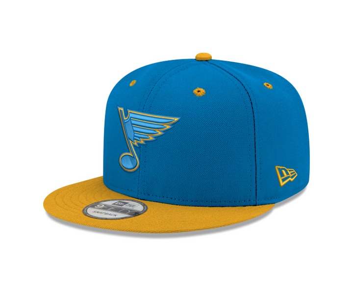 ST. LOUIS BLUES 950 NEW BLUES LOGO SNAPBACK - Blue and Gold Hat New Era