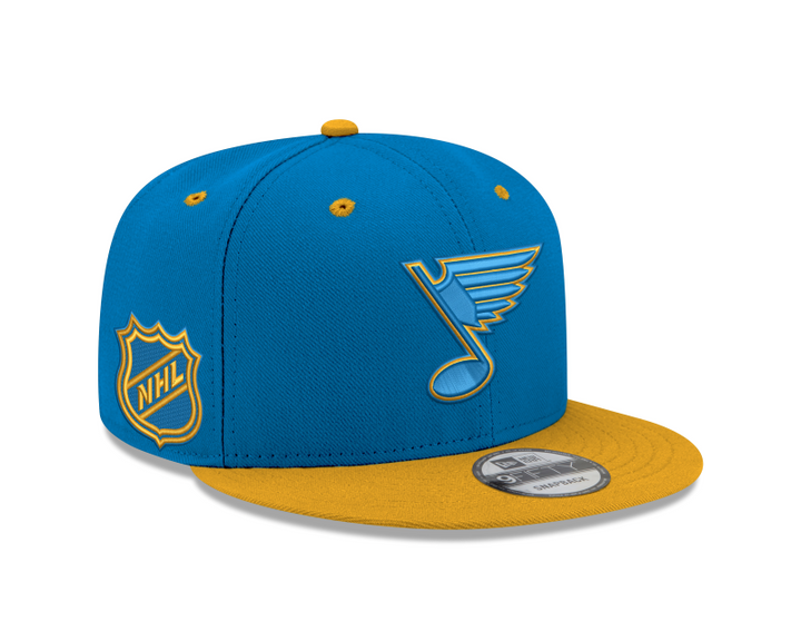 ST. LOUIS BLUES 950 NEW BLUES LOGO SNAPBACK - Blue and Gold Hat New Era