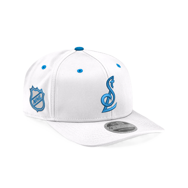 ST. LOUIS BLUES NEW ERA 9SEVENTY STL LOGO NHL SHIELD SNAPBACK - WHITE Adjustable Cap New Era