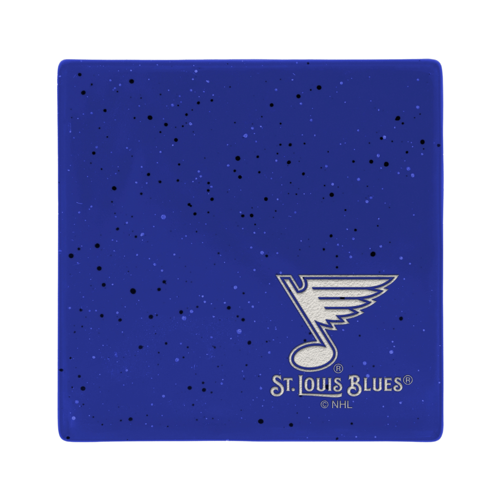 St. Louis Blues Laser Engraved 4" Ceramic Coaster - Navy