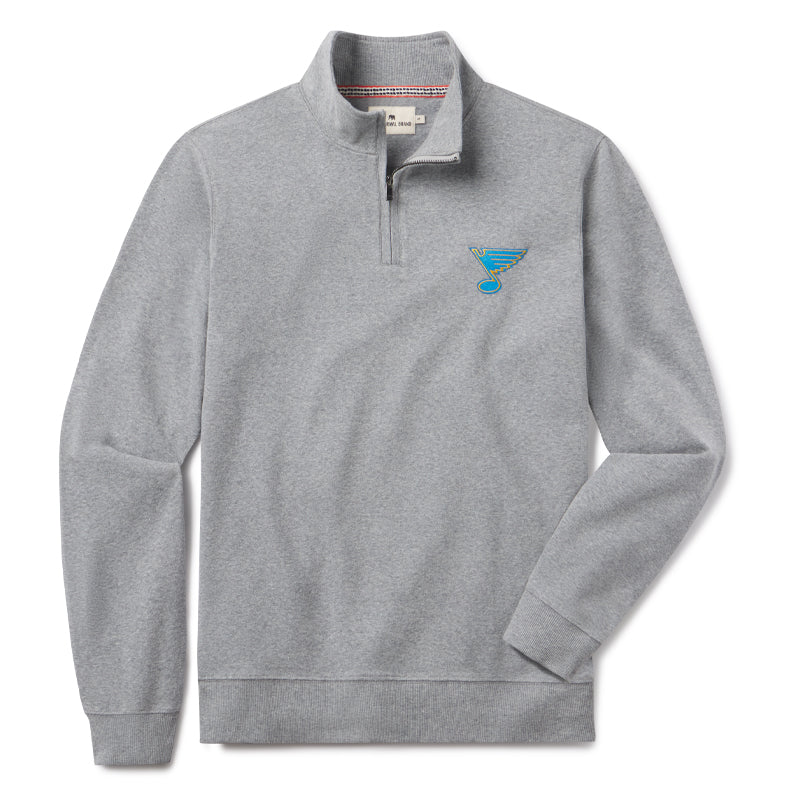 ST. LOUIS BLUES THE NORMAL BRAND NOTE LOGO ¼ ZIP – GREY Outerwear The Normal Brand