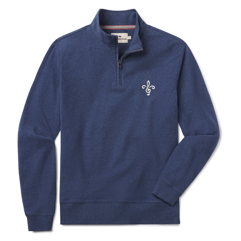 ST. LOUIS BLUES THE NORMAL BRAND FLEUR LOGO ¼ ZIP – INDIGO BLUE Outerwear The Normal Brand