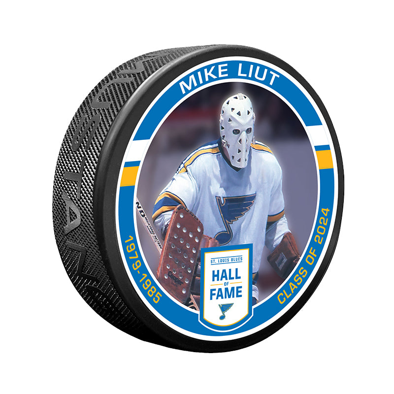 ST. LOUIS BLUES MIKE LIUT HALL OF FAME PUCK