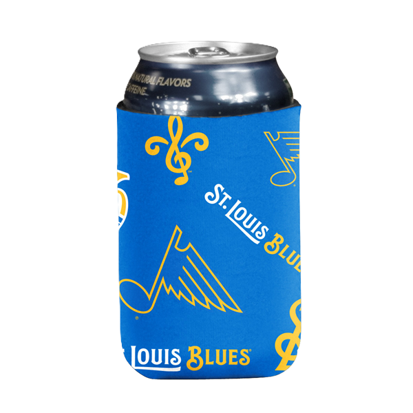 ST. LOUIS BLUES LOGO BRANDS NATIVE DESIGN KOOZIE CAN COOLER 12 OZ - BLUE Koozie Logo Brands