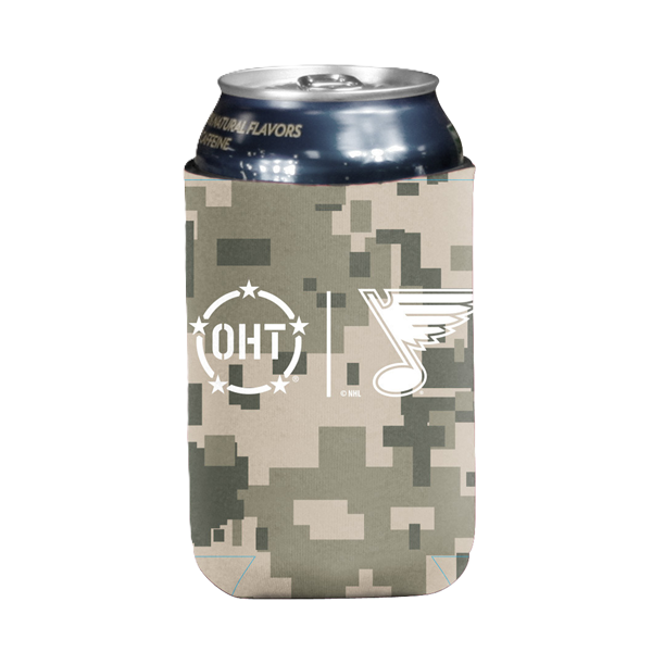 ST. LOUIS BLUES LOGO BRANDS OHT DESIGN KOOZIE CAN COOLER 12 OZ - CAMO Koozie Logo Brands