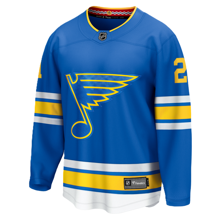 ST. LOUIS BLUES FANATICS BREAKAWAY HOME JERSEY - SNUGGERUD #21 Jersey Fanatics