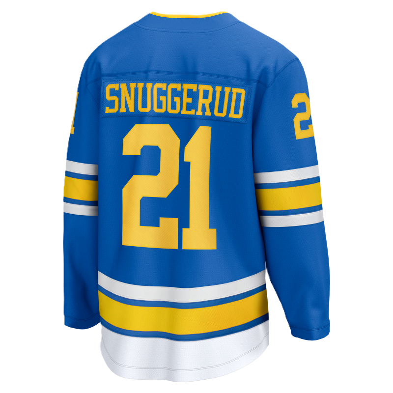 Men's Fanatics Jimmy Snuggerud Blue St. Louis Blues Home Breakaway Jersey Size: Large
