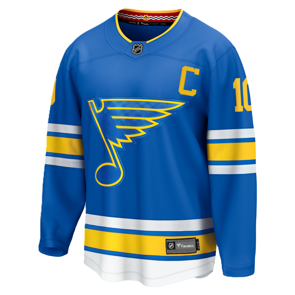 ST. LOUIS BLUES FANATICS BREAKAWAY HOME JERSEY - SCHENN #10