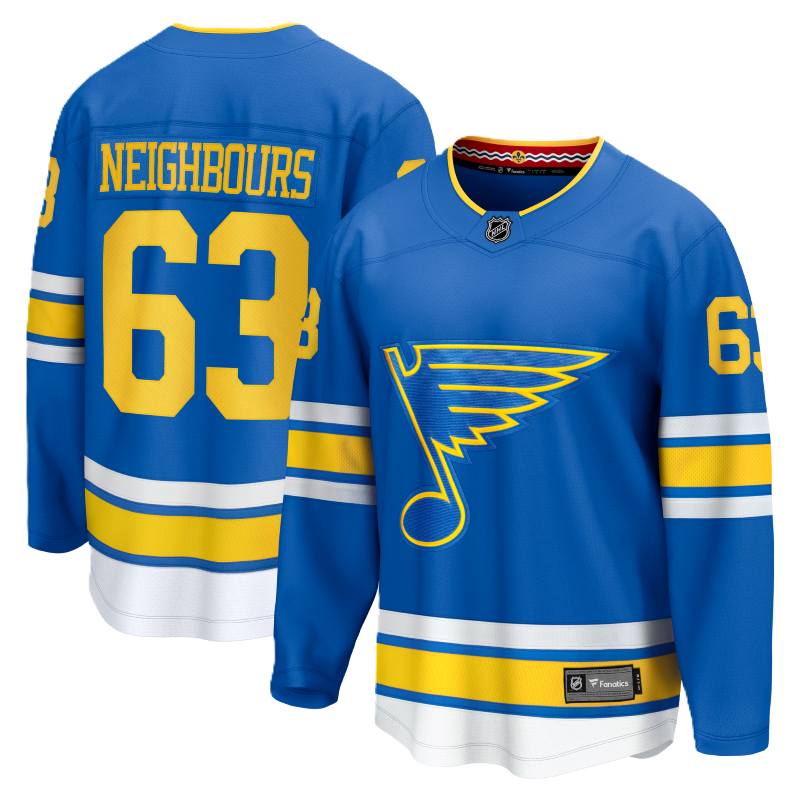 ST. LOUIS BLUES FANATICS BREAKAWAY HOME JERSEY - NEIGHBOURS #63 Jersey Fanatics