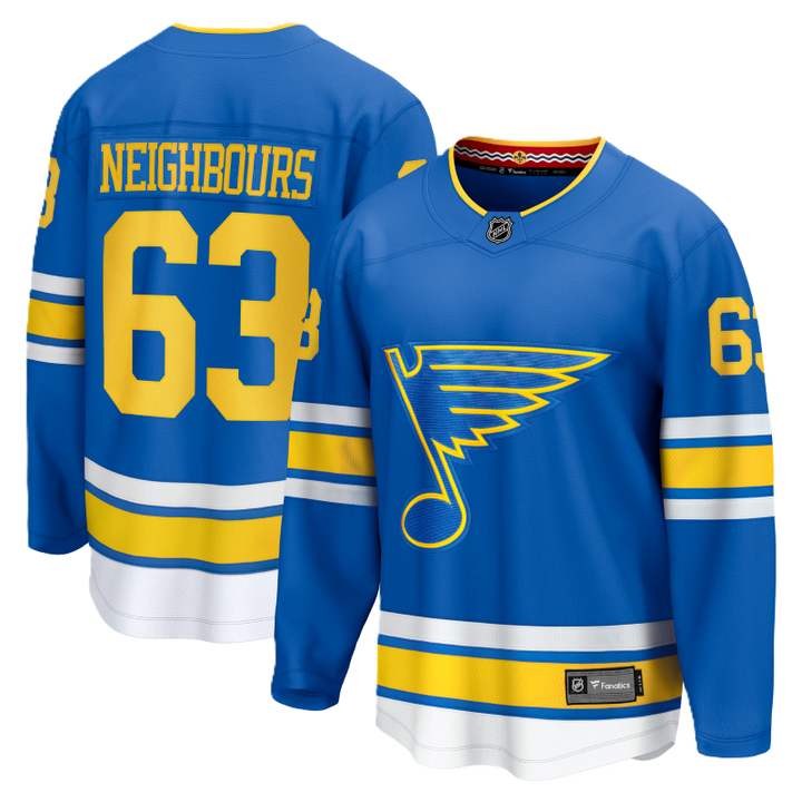 ST. LOUIS BLUES FANATICS BREAKAWAY HOME JERSEY - NEIGHBOURS #63 Jersey Fanatics