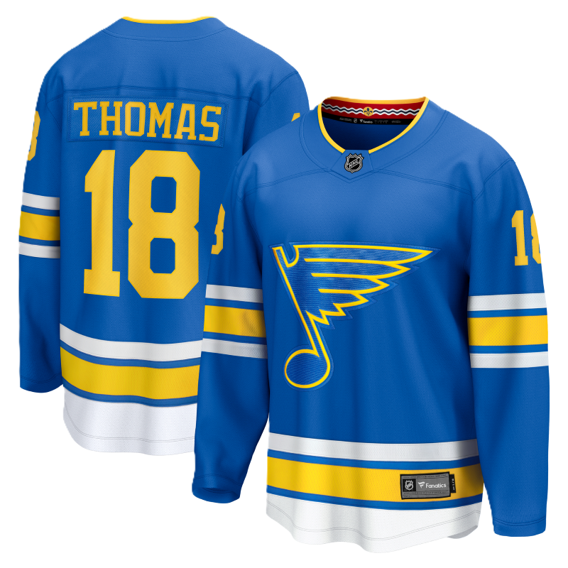 ST. LOUIS BLUES FANATICS BREAKAWAY HOME JERSEY - THOMAS #18 Jersey Fanatics