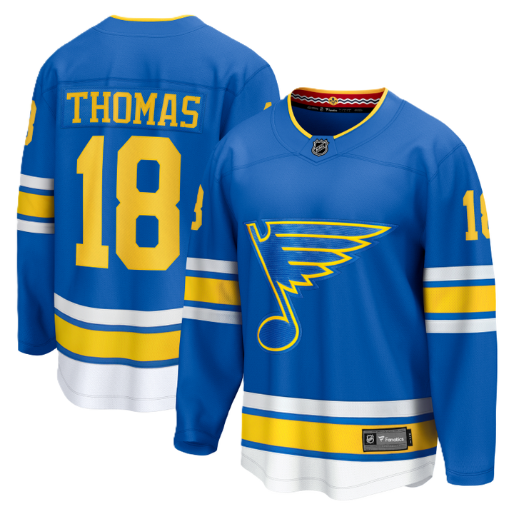 ST. LOUIS BLUES FANATICS BREAKAWAY HOME JERSEY - THOMAS #18 Jersey Fanatics