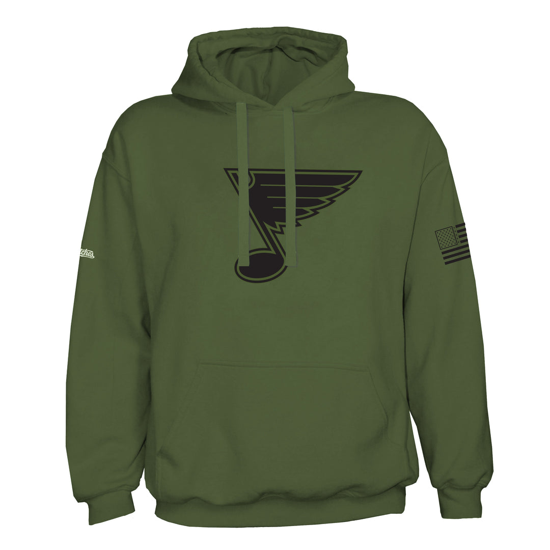 ST. LOUIS BLUES HERITAGE MILITARY TONAL HOODIE - GREEN – STL Authentics